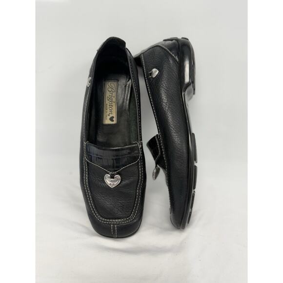 Brighton Shoes - Brighton Ursa Black Leather Driver Loafers Shoes Size 6.5